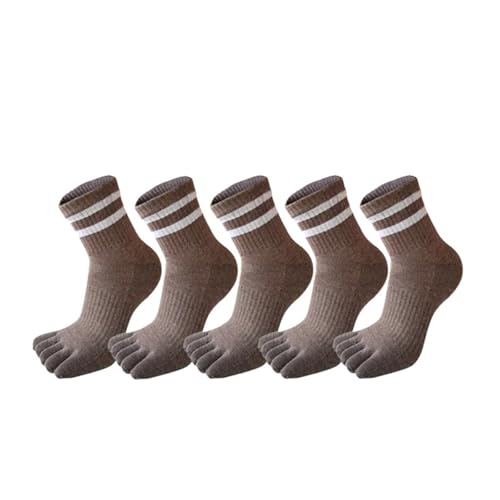 Chaussettes à cinq orteils anti-frottements à rayures élastiques pour homme