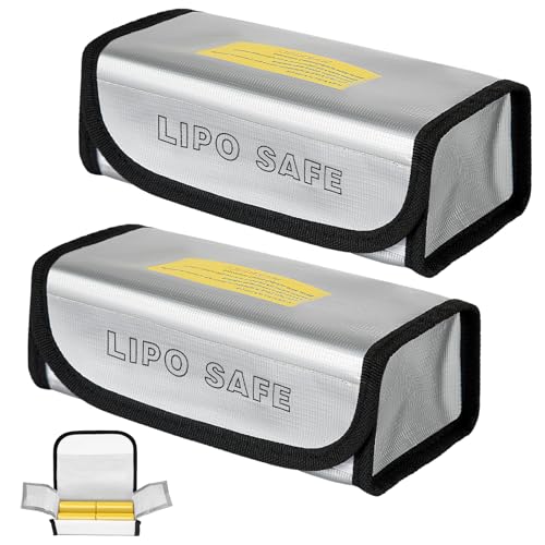 Lipo Safe Bag 2PCS, bolsa de seguridad de Lipo, bolsa de protección de seguridad ignífuga, bolsa de batería de polímero de litio, bolsa de batería, resistente al fuego, a prueba de explosiones, bolsa
