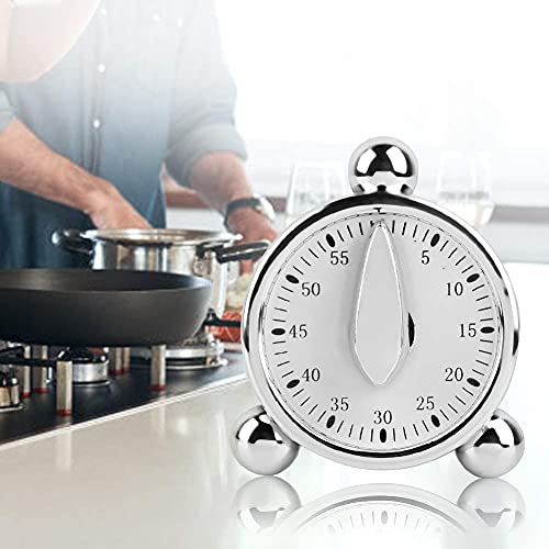 Coiffeo Kitchen Timer For Cooking, Countdown Loud Alarm Clock, Wind Up 60 Minutes, For Kids Classroom Teachers Meeting Management Teaching (Silver), (Tm001) #TOP4