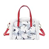 【Estilo que combina con todo】 Lindo bolso de mano esponjoso con una apariencia elegante y exquisita. Se puede utilizar como bolso de mano, clutch, bandolera o bandolera según tus necesidades.