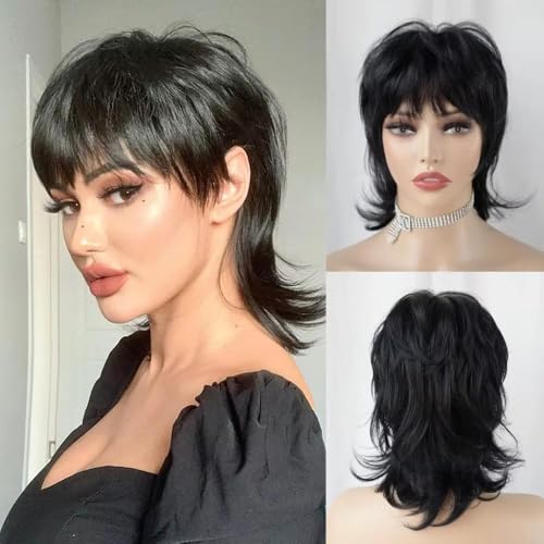 Perruque courte hirsute en couches pour changer de coiffure sans couper