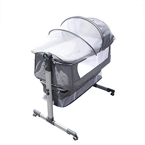 Kaichenyt Cuna Auxiliar Para Bebé, Cuna Con Ruedas De Hasta 25 Kg, Altura Regulable Con Mosquitera Y Colchón, Adecuada Para Bebés Desde El Nacimiento Inclinable , F54jh Kaichenyt Cuna Auxiliar Para Bebé, Cuna Con Ruedas De Hasta 25 Kg, Altura Regulable Con Mosquitera Y Colchón, Adecuada Para Bebés Desde El Nacimiento Inclinable , F54jh