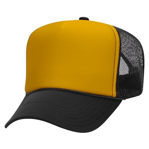Image of OTTO Polyester Foam Front 5 Panel High Crown Mesh Back Trucker Hats in 97, Bulk, Wholesale