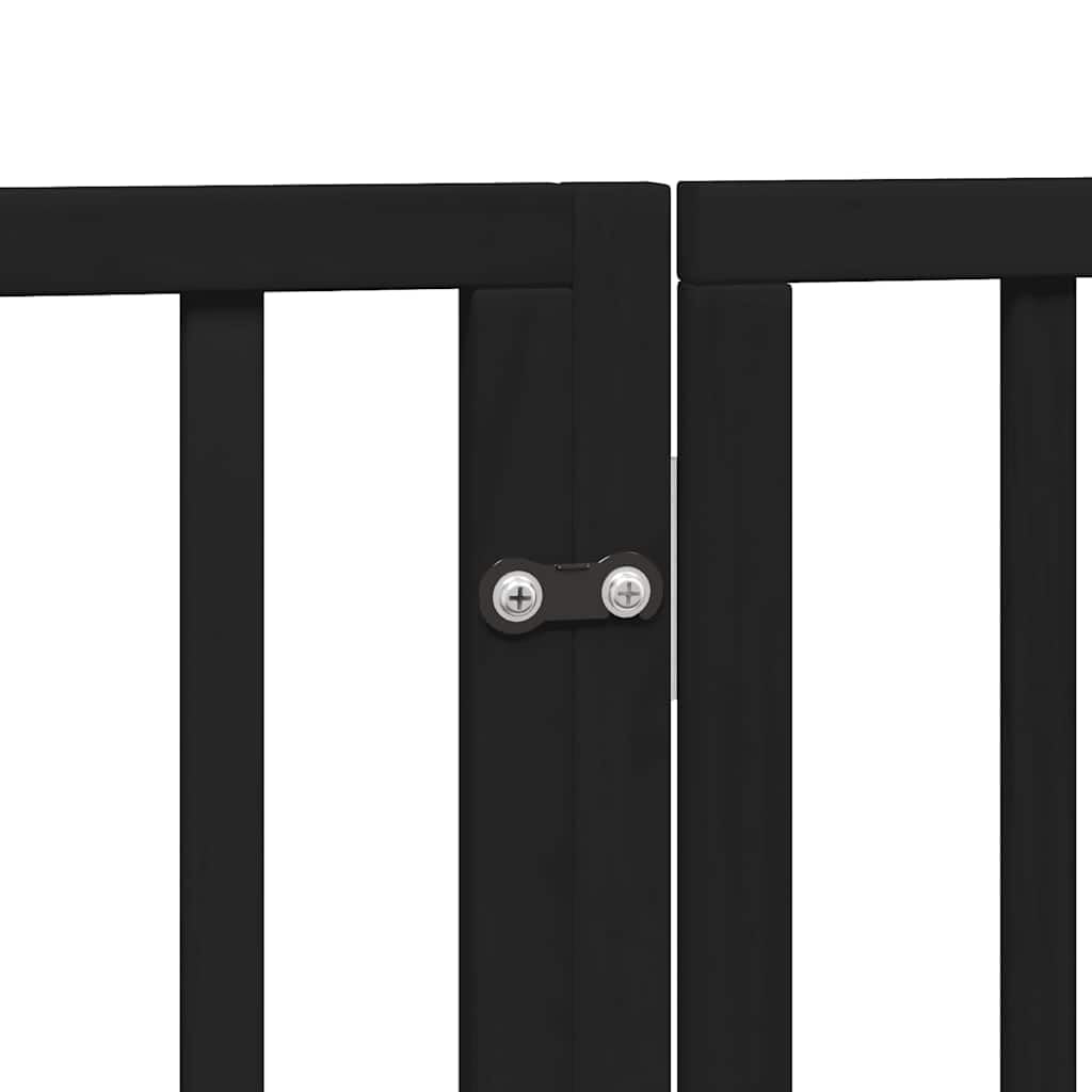 vidaXL Puerta de Perros Plegable 15 Paneles Madera álamo Negra 750 cm