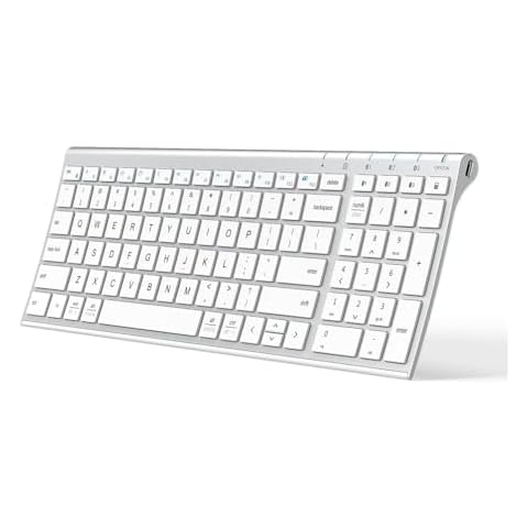 iClever BK10 Bluetooth Keyboard, Multi Device Keyboard Rechargeable Bluetooth 5.1 with Number Pad Ergonomic Design Full Size Stable Connection Keyboard for iPad, iPhone, Mac, iOS, Android, Windows Cover