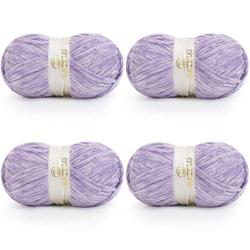 BATELO Velvet Chenille Yarn for Crocheting & Knitting 1440 Yards,