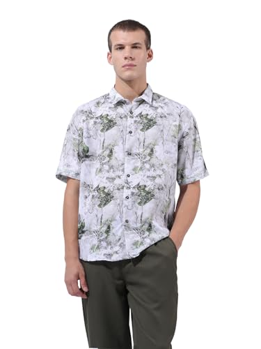 Chemise pour homme au col découpé soigné style resortwear chic coloris blanc uni