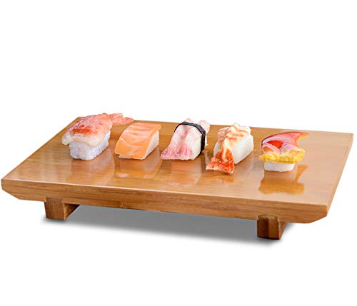Japanese Style Sushi Plate Bamboo Sushi Serving Tray Board 8.3"x4.7"