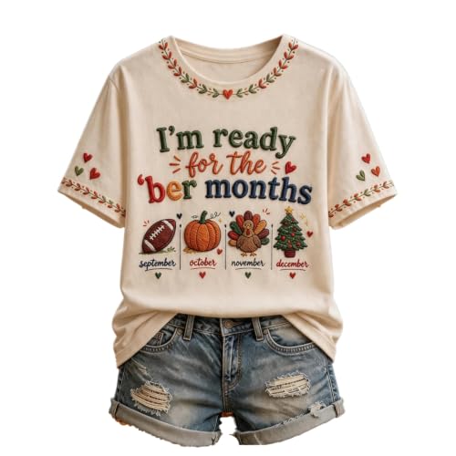 Womens Halloween Shirts Vintage I'm Ready for the BER Months Tops - image 1