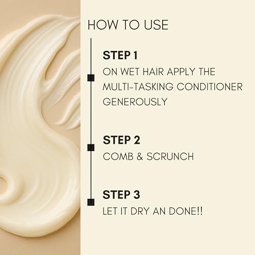 Image of Herbal Frizz Control Conditioner for Dry, Damaged & Frizzy Hair 250mL | Moringa, Dates & Fermented Coconut Extract | Deep Hydration & Smoothness | Herbal Conditioner for Men & Women