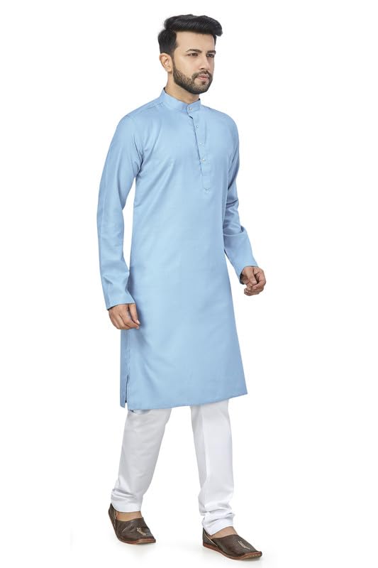 Be Active Men's Solid Blue Kurta Set || Men Kurta Pajama || Men Kurta Pajama Set || Kurta Pajama For Men (N-Rfsk0001 30 Set M)