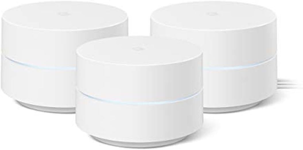 Google Wifi AC1200 Mesh WiFi System Wifi Router 4500 Sq Ft Coverage. 3 pack, GA02434-US, GOWIFI3, 3-عبوة