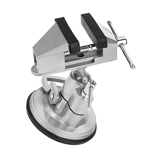 Table Clamp Vise Vise Rotating Craft Clamp Aluminum Alloy Universal Table Vise Creation with Fixed Base, Anti-Slip Rubber Suction Cup