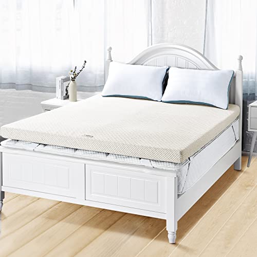 2 Inch Mattress Topper Queen Size, Cozary Cooling Mattress Pad Cover For Back Pain, Bed Topper With Bamboo Cover, Soft Breathable #TOP6