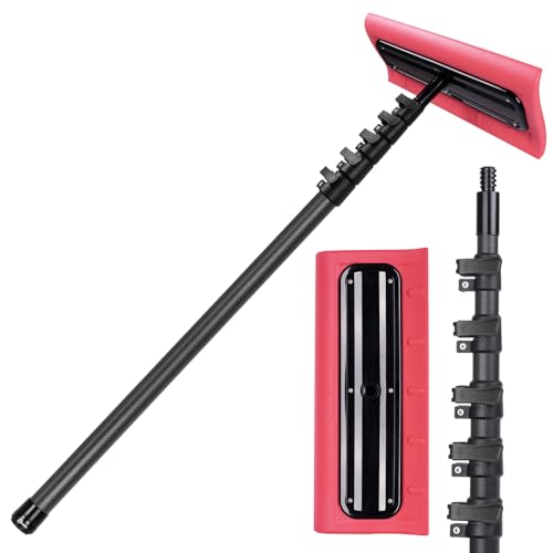 DOBEN Carbon Fiber Snow Roof Rake, 4.7-24FT Extendable Pole, EVA Foam Roof-Safe Head for Gentle Snow Removal, for Roofs, Solar Panels, RVs & Cars : Patio, Lawn & Garden
