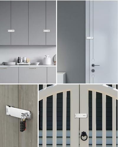 YogePote Door Lock Hasp Latch, 5 Inch Stainless Steel Hasp Lock, Door Padlock Clasp Hasp Latch Lock with Screws, Gate Lock Hasp Latch for Outside Doors, Sheds, Fence, Cabinets, Lockers (Silver -1pc) - Image 7