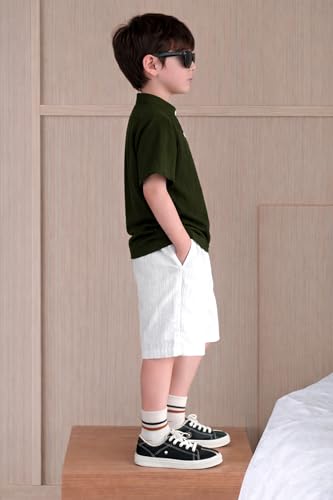Image of Fashion Dream Boys Cotton Blend Solid Co-ord Set|Boys Co-ord Set|Boy's Clothing Set|Boy's 2 Piece Set|Clothing Set|Boys T-Shirt and Short Set|Co-ords