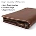 Excello Global Products Split Grain Leather Travel Wallet, Brown, Holds 4 Passports