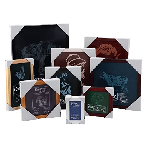 Ambiance Gallery Wood 1.5" Deep Picture Frame - Professional Quality Frames For Stretch Canvas, Artists, Display, Home Decor, & More! - [Black - 12X16"] #TOP6