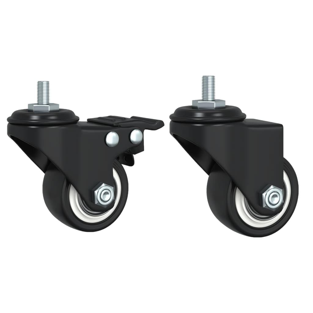 vidaXL Carrito de Cocina, Estante de Almacenaje, Carro de Servicio Comida, Carrito para Salón Baño Estudio, Madera de Ingeniería Negro