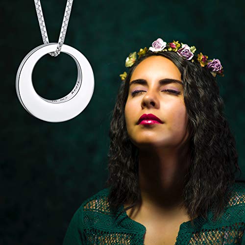 Jinlou Circle of Life Urn Necklace for Ashes - 925 Sterling Silver Always in My Heart Sterling Silver Cremation Urns Pendant Eternity Memorial Necklaces for Women2