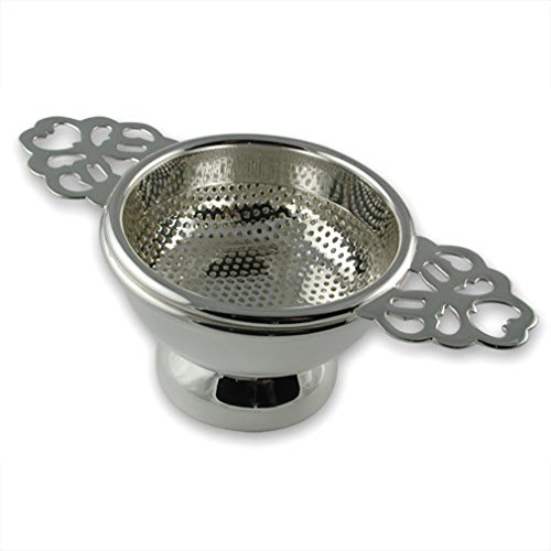 Passoire du thé double plaqué argent au design raffiné pour une table élégante
