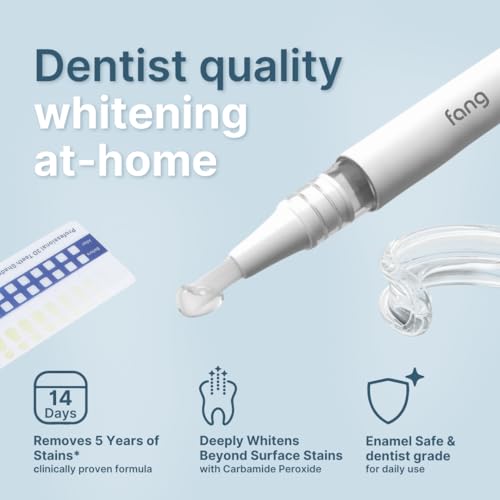 Image of Fang At Home Teeth Whitening Pen | Teeth Stain Remover | Safe for Enamel | Effective For Gutka, Tobacco, Pan Masala, Smoking, Yellow, Coffee & Wine Stains | Gluten-Free & Vegan Serum (Pack of 2)