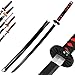 JRPT Gaief 2 Dimensioni Slayer Anime Sword Sword Modello Di Arma Katana, Kamado Tanjiro Cosplay Blade Sword, per Ventilatore Anime, Gioco Di Ruolo da Collezione/Black/76Cm
