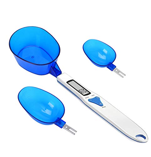 Mengshen Digital Kitchen Food Scale Steelyard with 3 Measuring Spoons Weighing and Dry Liquid Ingredient Milk Tea Flour Spices Medicine 1.1lb/500g (0.1g) Portable LCD Display Milligram Scale