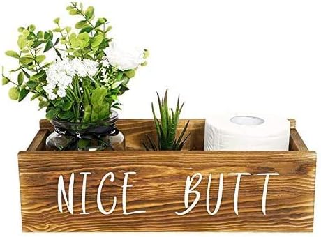 SERENITA Bonita caja de decoración de baño, divertido soporte de papel higiénico, decoración de baño de granja, organizador de almacenamiento de