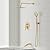 Gabrylly Shower System with Tub Spout, Bathtub Shower Faucet Set with 12" Rain Shower head and 5-Setting Handheld Shower, Wall Mounted Shower Fixtures with Pressure Balance Shower Valve, Brushed Gold