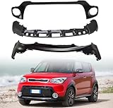 Front Upper & Lower Bumper Cover Set fit for 2017-2019 Kia Soul Replace OEM/Part No.:86511B2500 | 86513B2500 | 86512B2510;KI1014102/KI1015112 /KI1000190-3pcs