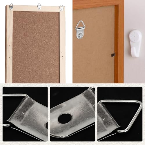 Image of Picture Hangers, 150 Pcs D Ring Picture Hangers with 150 Pcs 10mm Screws, Small Triangle Ring, Stainless Steel Single Hole Triangle Ring Steel Picture Hangers for Hanging Pictures,Photo,Clock (Silver)