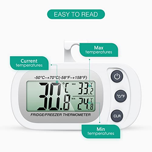 Termometro Digitale Frigorifero, ORIA Termometro