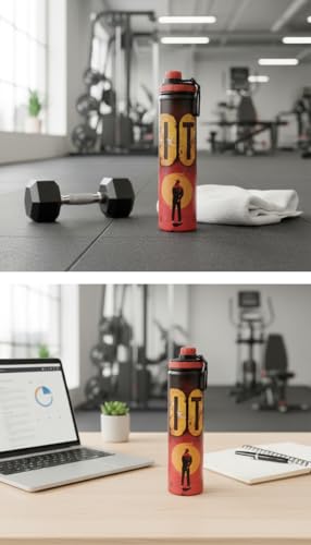 Image of VK18 Motivational Stainless Steel Water Bottle with DO IT Print for Home, Office, Gym, School, Yoga, Trekking, Single Wall, BPA Free, Leakproof, Rustproof, 900ml