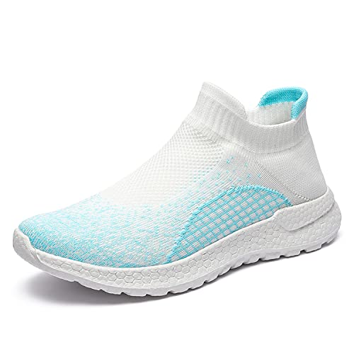 GOSPT Women's Mesh Walking Shoes Slip on Breathable Knit Tennis Running Sock Sneakers