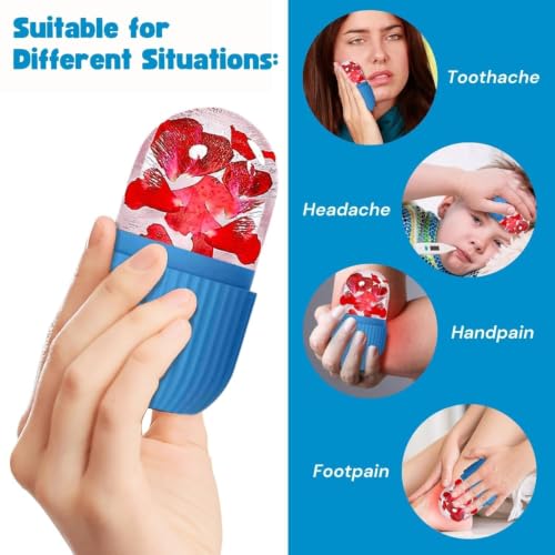 Image of Ice Roller for Face Massager and Glowing Skin | Ice Roll for Face and Eye | Pore Tightening, Puffiness & Dark Circle Reduction | Facial Ice Mold Massager for Skin Care (Blue)