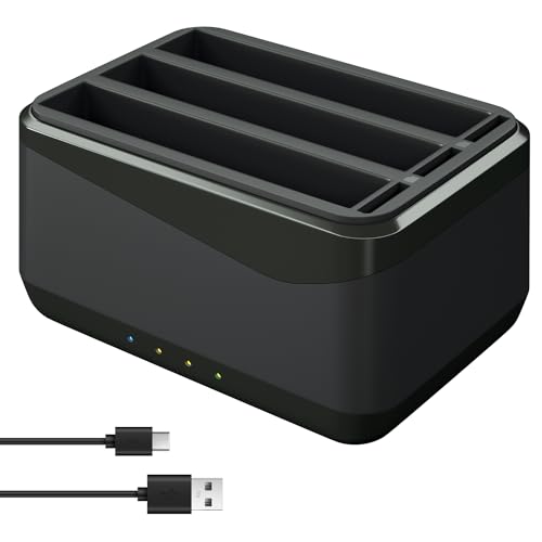 LP Insta 360 X4 Battery Charger Compatible with Insta360 X4 Battery Charger with USB Type-C Cable, 3-Slot Battery Charging Station with SD Card Storage Slot