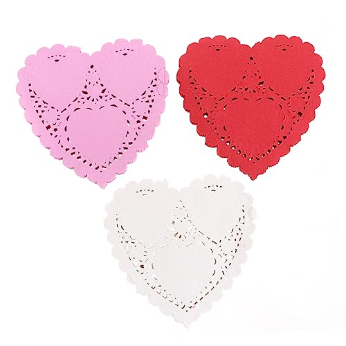 OFFSCH Valentine Doilies Set 300 Sheets Love Shape Paper Pads for Food Cake Party Decorations
