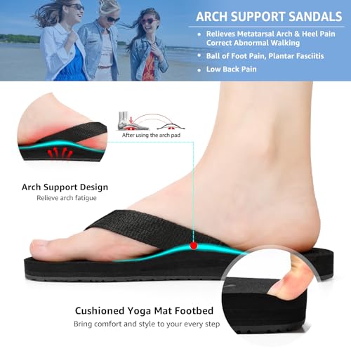 Image of STQ Womens Quick Dry Flip Flops丨Arch Support Thong Sandals