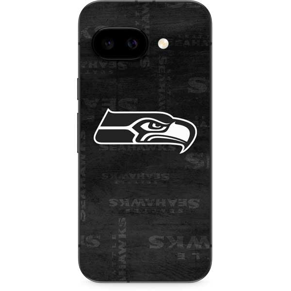 Skinit Decal Phone Skin Compatible with Google Pixel 9a - Officially Licensed NFL Seattle Seahawks Black & White Design