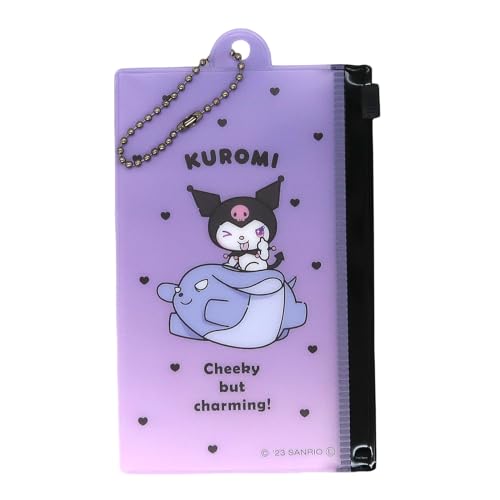 MENBLY Kuromi Fastener Case - Fecho de zíper com suporte de corrente | Acessório de material de escritório fofo, Roxa, Capa de fixação Kuromi