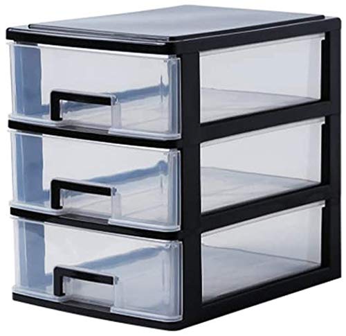 Cajones de almacenamiento de plástico transparente A4 organizador de escritorio para cocina, baño, oficina, sin BPA, organizador de cosméticos, 25 x 34 x 32 cm