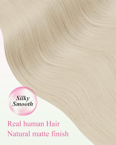 Image of YoungSee Tape in Extensions Human Hair Platinum Blonde Tape in Hair Extensions Human Hair Tape in Extensions Real Human Hair Platinum Blonde 12Inch 30g Glue in Hair Extension for Women 20pcs