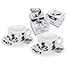 Produktbild CARMANI - Crazy Cats - 2-teiliges weißes Porzellan-Tasse und Untertasse Espresso, Mokaka-Set, bedruckt mit schwarzer Katze, 100 ml