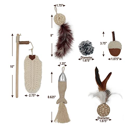Jumpaws 6 Assortments Premium Pack, Interactive Catnip and Silvervine Cat Toys, Chew Toy, Woody Gift Set, Wand Toy, Mylar Toy, Accessories for Indoor Cat