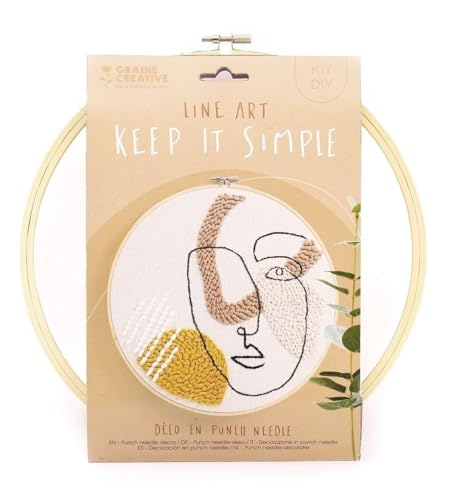 Kit DIY Punch Needle Graine Créative Line Art Multicolore Ø 25 cm