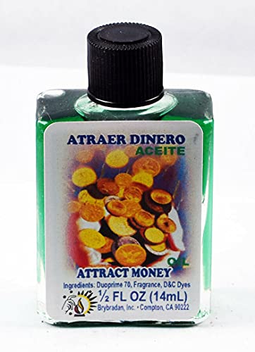 1 PC BRYBRADAN Attract Money Spiritual Oil-ATRAER Dinero ACEITE ESPIRITUAL -1/2 FL OZ 14.7ML