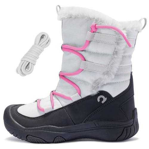 Boys Girls Snow Boots Waterproof Outdoor Sport Warm Cozy Anti-Slip Lightweight Winter Shoes for Toddler/Little/Big Kid