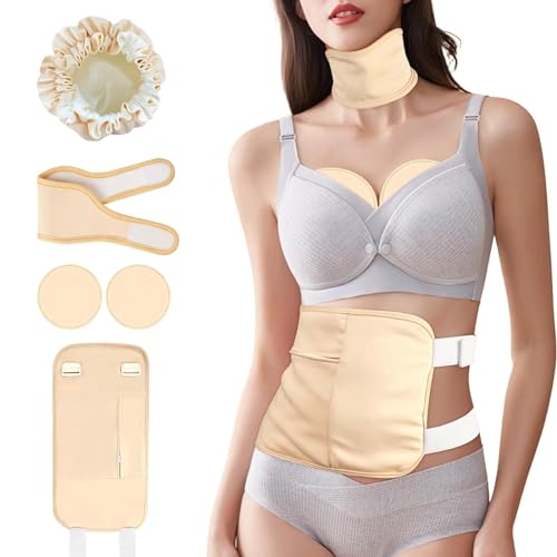 Pankousa Organic Castor Oil Pack Wrap for Neck, Waist, Knee & Abdomen - Adjustable Reusable Compress with Anti Oil Leak, Machine Washable Flannel & Less Mess Design